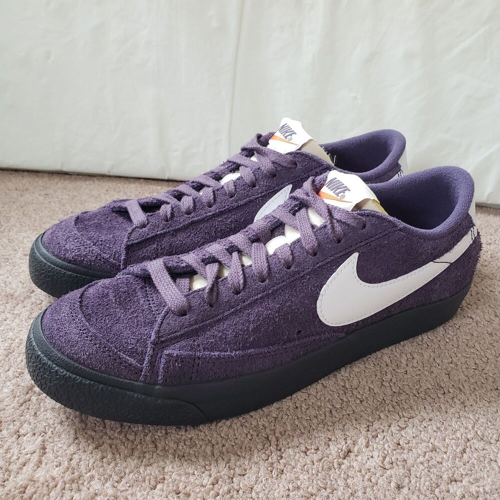 Nike Blazer Low 77 Vintage Suede Purple White Off Noir Dk Raisin FQ8060-500 Sz 8
